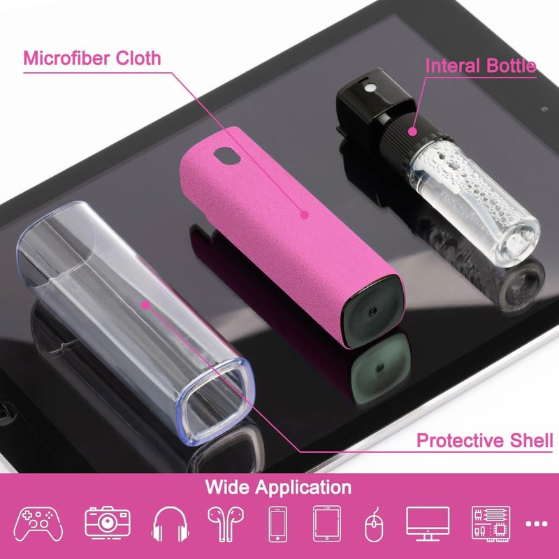 walrfid Screen Cleaner Touchscreen Mist Spray, Cleaning Kit for Electronic Smart Phone TV, Laptop, Tablet, PC, Computer LCD Flat Screens, Eyeglasses, Compatible with iPhone iPad MacBook Pro - Hot Pink - Image 2